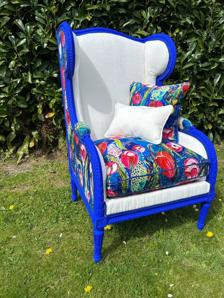 Relooking d'un fauteuil bergère à l'atelier DCRI du Havre